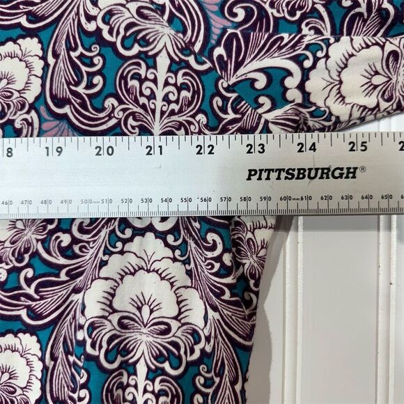 Talbots Woman 2X Cowl Neck Top Floral Damask Print Stretchy Soft Boho Lagenlook - Picture 3 of 7